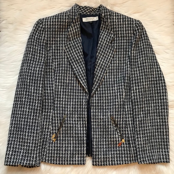 Tahari Jackets & Blazers - Tahari Arthur S. Levine Tweed Navy Blazer